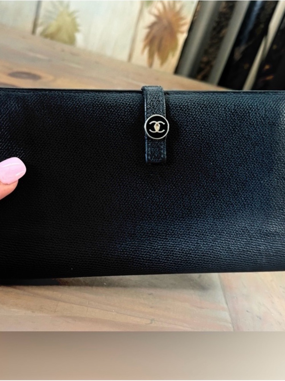 CHANEL Paris Black Caviar Leather Continental Wallet with CC Button XLNT - Picture 6 of 15